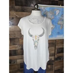 Maurices Painted Skull T Shirt Size Large